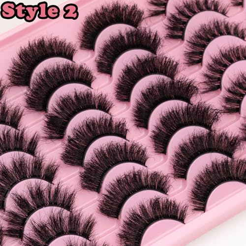 Wispy Mink Lashes 21 Pairs Mixed 14-18mm 3D Volume Cat Eye