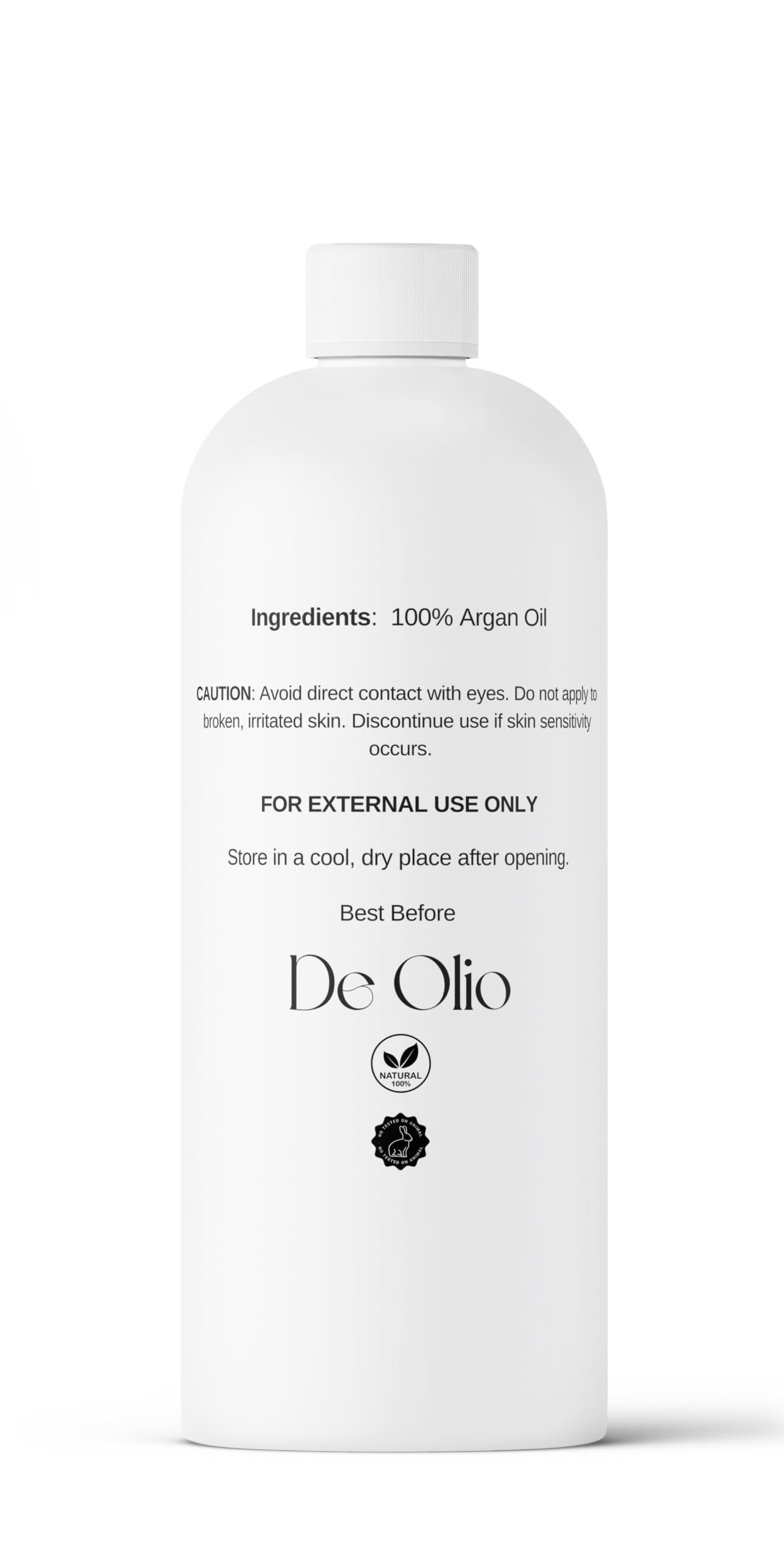 De Olio | Argan Oil of Morocco | 100% Pure & Natural Cold Pressed Argan Oil for Hair, Skin, Face, Body | Refined Moroccan Hair Oil for Moisturizing and Strengthening | 32fl. oz. (946 mL)