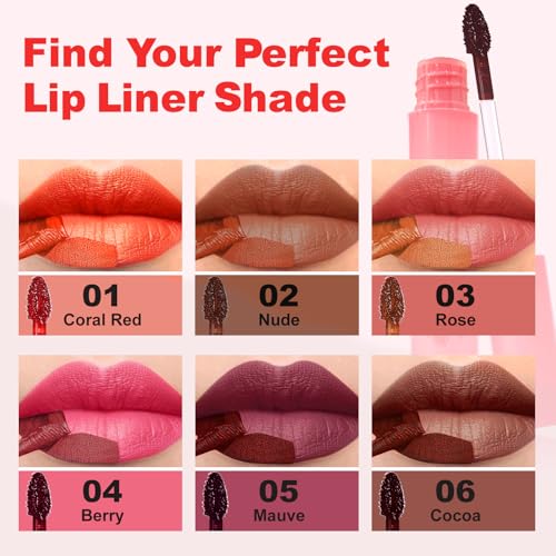 Lip Stain Peel Off - Long Wear Tattoo Lip Liner, Waterproof & Transfer-proof Peel Off Lip Stain with Matte Finish, Lip Tint For All Skin Types (Red, 1 Count(Pack of 1))
