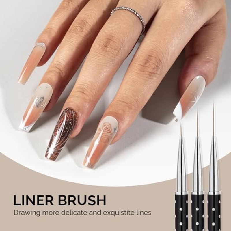 MelodySusie 6-Piece Nail Art Brush Set for DIY Nail Designs
