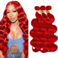 Red Body Wave Hair Bundles 16 18 20 Inch Virgin Human Hair