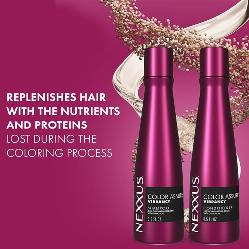 Nexxus Color Assure Shampoo 2-Pack + Conditioner 2-Pack ? Hair Products for Color-Treated Hair, Enhance Vibrancy up to 40 Washes, 8.5 Oz Ea