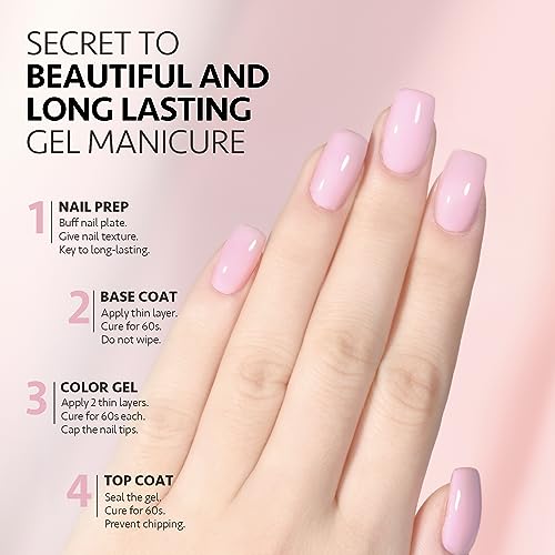 GAOY Pastel Gel Nail Polish 16ml Baby Pink Soak-Off UV LED Cure for Spring & Summer