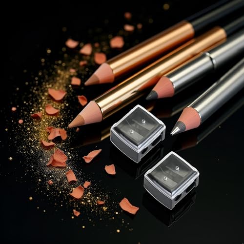 Dual Hole Makeup Pencil Sharpener - Portable Eyeliner & Eyebrow Tool Set