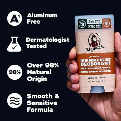 Dr. Squatch Invisible Glide Natural Deodorant for Men, 2-Pack
