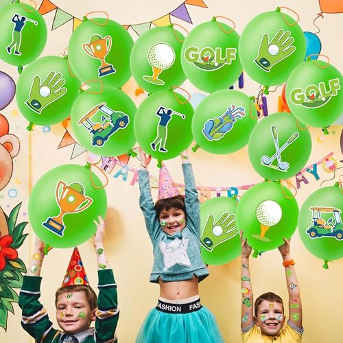 Golf Party Favors 72 Piece Set - Tattoos & Punch Balloons