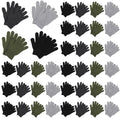 Handepo 100 Pairs Winter Knit Gloves Bulk for Adults - Basic Color