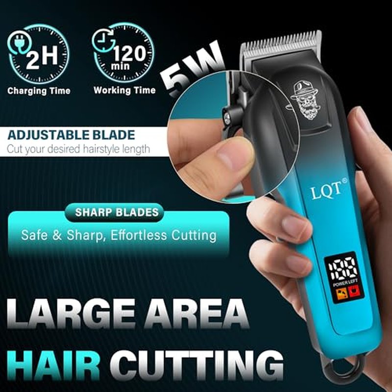 LQT 5-in-1 Cordless Hair Clipper & Grooming Kit with LED Display