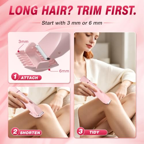 2-in-1 Bikini Trimmer for Women - Electric Razor for Sensitive Areas