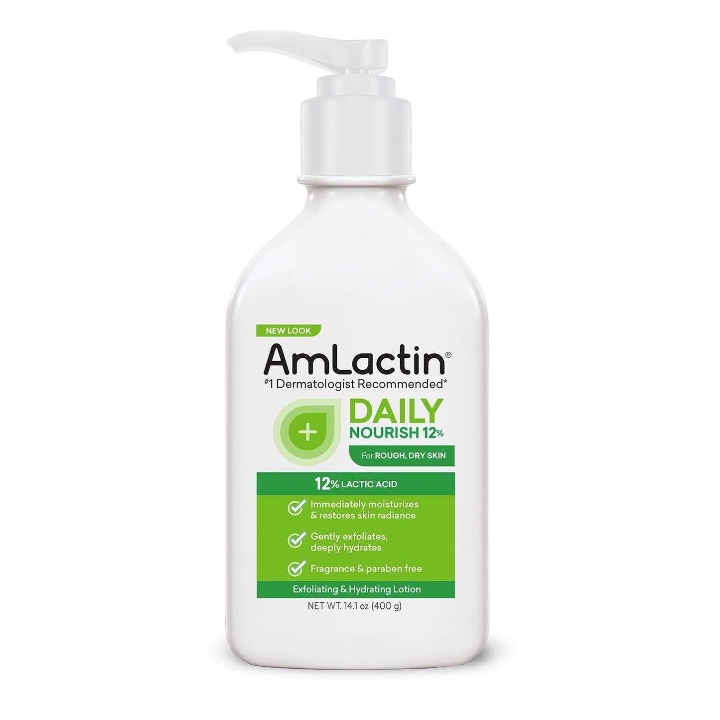 AmLactin Daily Moisturizing Lotion Bundle - 14.1 oz 12% Lactic Acid Lotion and 7.9 oz 12% Lactic Acid Lotion