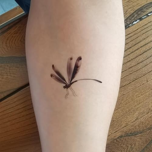 Dragonfly Temporary Tattoo Sticker Waterproof Insects Adult Men Women Hand Arm Shoulders Body Art 10.5X6cm Set of 12 (SF269)