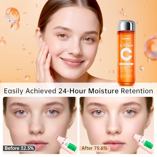 5X Vitamin C Toner - Vitamin C Face Toner with Niacinamide & Hyaluronic Acid Deep Hydration & Improves Skin Tone - Korean Skin Care for All Skins, 130ml