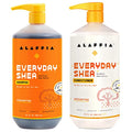 Alaffia EveryDay Shea Shampoo and Conditioner - Normal to Very Dry Hair, Gently Cleanses, Moisturizes, Restores and Protects Hair with Certified Fair Trade Unrefined Shea Butter, Unscented, 32 Oz Each