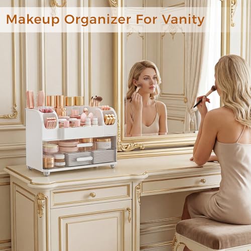 Large Makeup Organizer with Drawers - Vanity Storage Solution