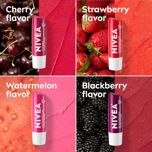 NIVEA Fruity Cuties Tinted Lip Balm Variety Pack, 4-Pack