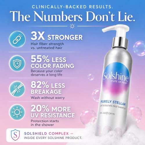 Solshine Purely Stellar Salt- & Sulfate-Free Shampoo - Lightweight Clarifying Cleanser