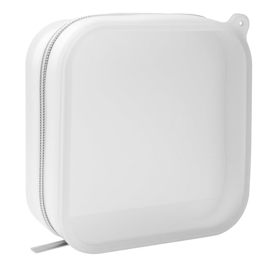 FFpaw Small Clear Silicone Pouch, Mini Makeup Travel Bag Cute Make up Pouch for Purse Portable Cosmetic Case Clear Toiletry Bag for Women Coin Purse Compact Car Bag for Essentials (White)