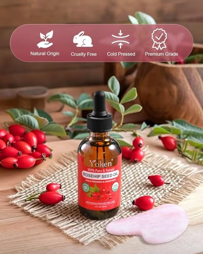 Yoken Organic Rosehip Seed Oil - Cold Pressed, 2 fl oz
