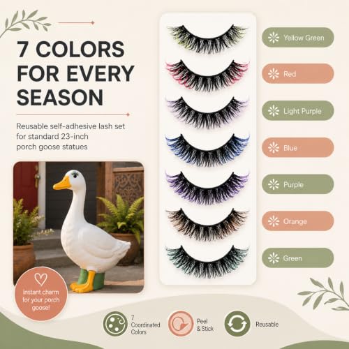 Porch Goose Eyelashes - 7 Colors Reusable Self-Adhesive Lashes