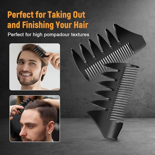 Stylemate 3-Piece Men's Hair Styling Comb Set – Wide Tooth & Fine