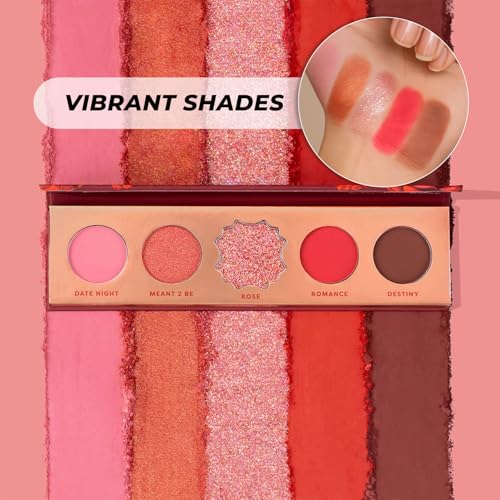 Profusion Cosmetics Blooming Hues 5 Shade Eyeshadow Palette, Red
