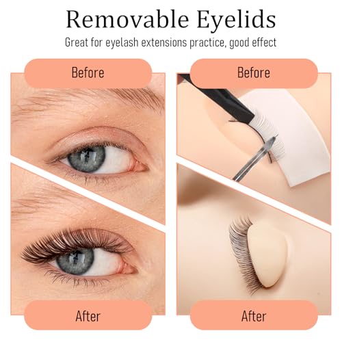 12pcs Silicone Replacement Eyelids for Lash Extension Training