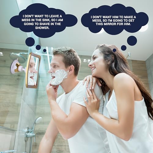MIRRORVANA Fogless Shower Mirror Gold 6.3" - Anti-Fog Shaving Mirror