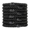 L. Erickson Grab & Go Ponytail Holders, Black, Set of Eight - Exceptionally Secure with Gentle Hold