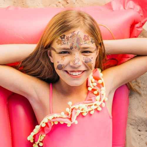 Partywind 24 Styles Face Temporary Tattoos for Kids, Dinosaur Fake Tattoo Stickers for Boys Girls Party Supplies Favors, Face Tattoos for Birthday Games, Kids Goodie Bag Stuffers