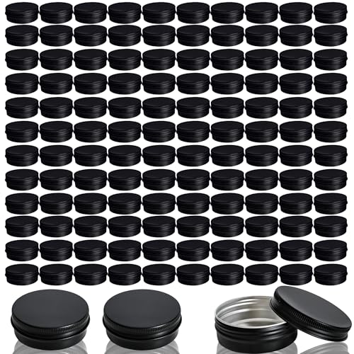 120 Pack Round Aluminum Tin with Screw Lid 2 oz Round Metal Cans Containers Empty Balm Storage Jars DIY Crafts Refillable Tin for Candle Salve Cosmetic Spices Food Lotion Beard (Color Set 2)