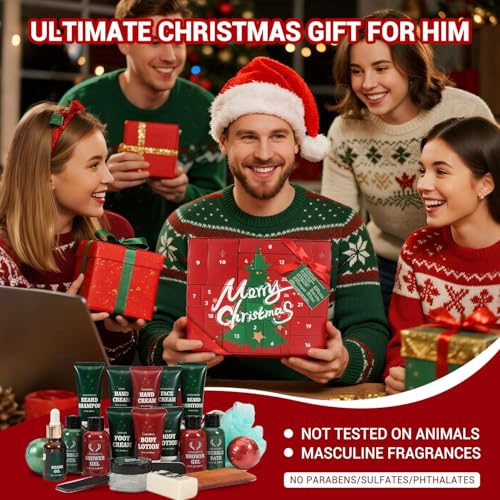 BODY & EARTH 2026 Men’s Advent Calendar with Beard & Skin Care Surprises