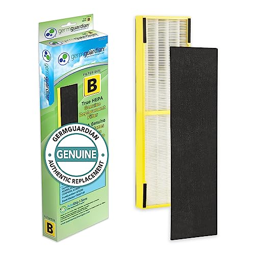 GermGuardian Filter B HEPA Pure Genuine Air Purifier Replacement Filter, Removes 99.97% of Pollutants for AC4825, AC4300, AC4900, AC4825DLX, AC4850, CDAP4500, AP2200, Black/Yellow, FLT4825