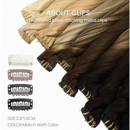 Worldstar Invisible Clip in Hair Extensions Human Hair 22 Inch 6pcs 130g #1B/4/27 Natural Black Ombre Brown with Caramel Blonde Seamless Clip in Hair Extensions PU Skin Weft Straight (pu#1B/4/27-22)