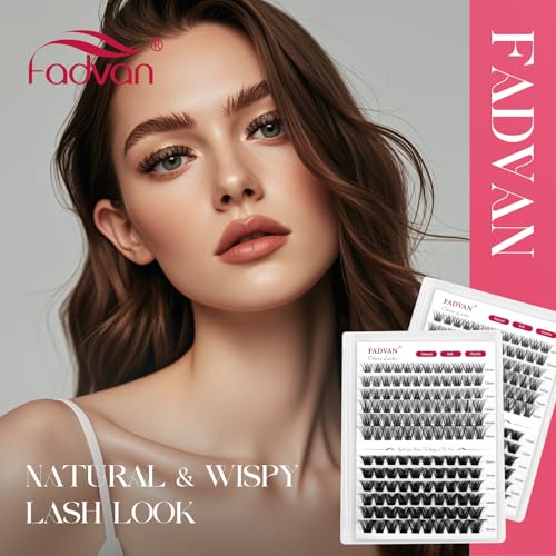 FADVAN D-Curl Wispy Lash Clusters - 132PCS DIY Eyelash Extensions