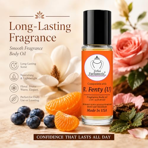 ZEKA PARFUMERIE Unisex Blueberry & Citrus Body Oil 1/3 Fl Oz - Alcohol-Free Perfume Oil
