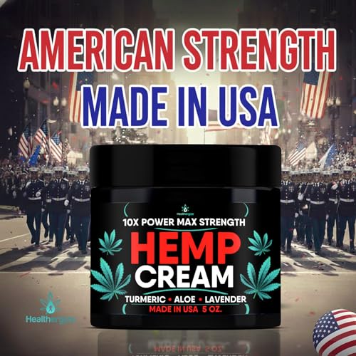 Hemp Cream Maximum Strength-Full Body Hemp Lotion HempOil Infused-Lavender, Aloe, Turmeric, Aches, Muscles, Joints, Back, Knees, Neck-Made in USA