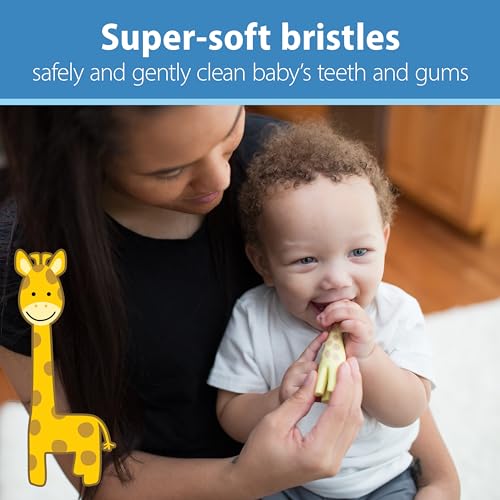 Infant to Toddler Giraffe Toothbrush - Super Soft BPA-Free Baby Oral Care - Yellow, Pack of 1