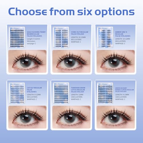 Wispy Lash Clusters 100Pcs - 13MM C Curl Individual Eyelash Extensions