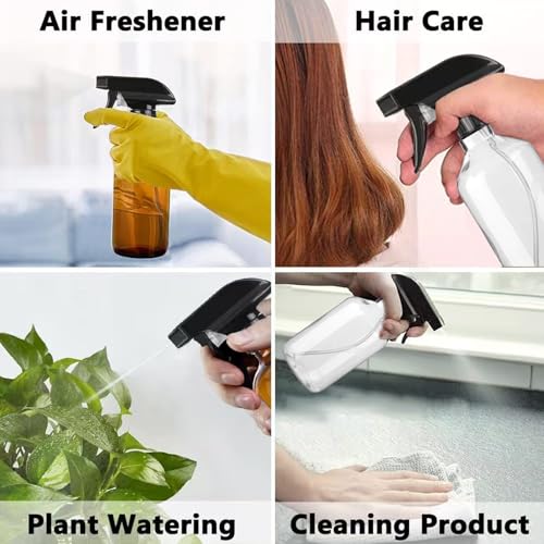 2 Pack Leakproof Spray Bottles 300ml - Dual Mist/Jet Nozzle
