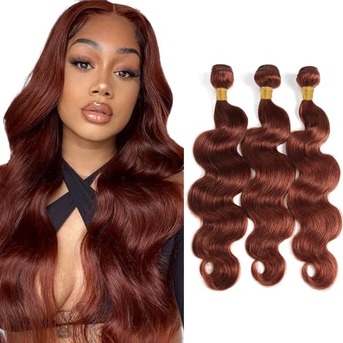 Color 33 Body Wave Human Hair Bundles - 30 32 34 Inch