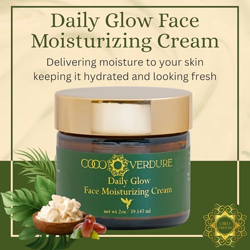 Daily Glow Face Moisturizing Cream - Ultra Hydrating Facial Moisturizer with Vitamin E, Jojoba Oil & African Shea Butter. Lightweight, Nutrient Rich Formula for Dry, Sensitive Skin. 2oz