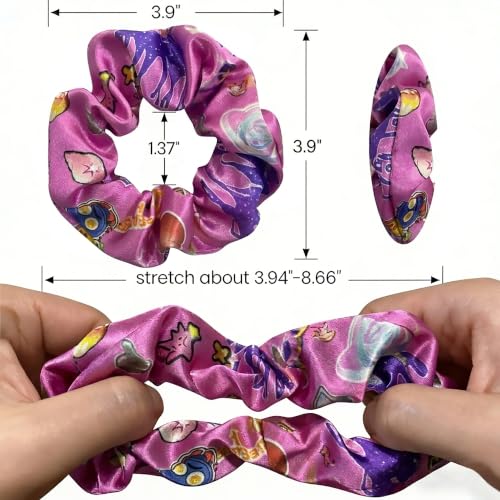 Purple Paddle Hair Brush Gift Set with Satin Scrunchies for Girls