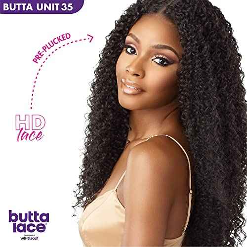 Sensationnel Butta Lace Wigs - Unit 35 Extra Wide 5 Inch Deep Parting Synthetic Preplucked Hairline Glueless Lacefront (1 JETBLACK)