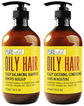 Oily Hair Shampoo & Conditioner Set - Sulfate Free, 16 Fl Oz