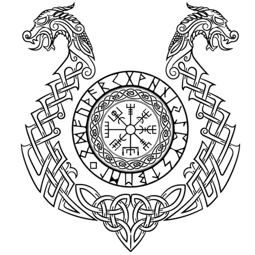 6-Sheet Viking Temporary Tattoos Waterproof Aegishjalmur