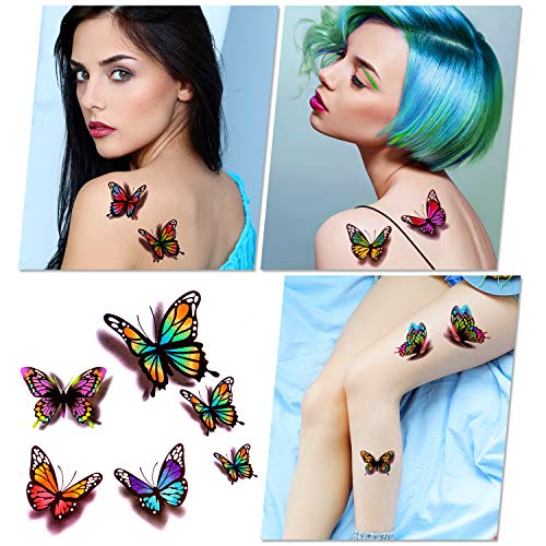 Butterfly Temporary Tattoos Stickers, 252Pcs 60 Sheets