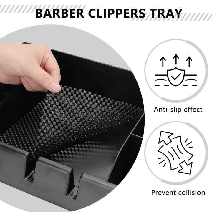 Barber Clippers Tray Station Hair Trimmer Holder Multifunctional Razors Case Stylist Hairdressing Combs Clips Scissors Holder(12.87" X 8.9")
