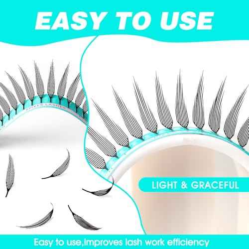 VAVALASH Premade Anime Chunk Lash Extensions,Comic Spire Lashes 0.07 C/D Curl, Matte Black Manga Lash Look Eyelash Extensions,Professional Salon Use Premade Spire Lashes(0.07-D-8-15mm)