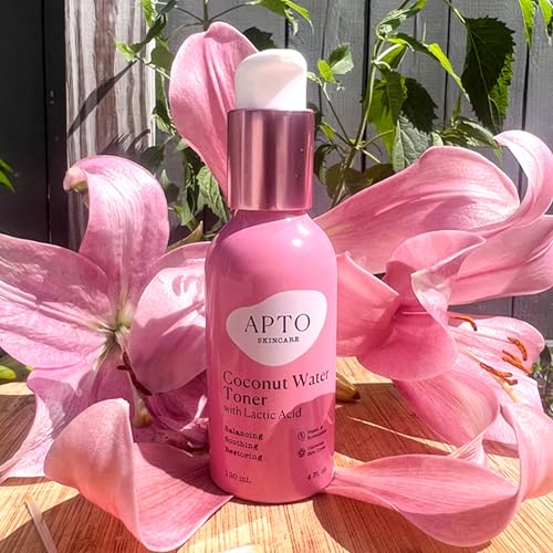 APTO Coconut Water Toner w/Lactic Acid: Daily Hydrating, Clarifying & Exfoliating Facial Toner for Skin That's Smooth, Fresh & Revitalized, 4 fl. oz.
