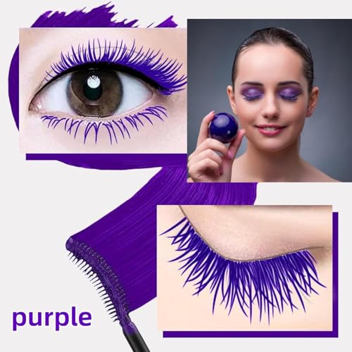 Purple Cat Eye Mascara Waterproof Lengthening Volumizing